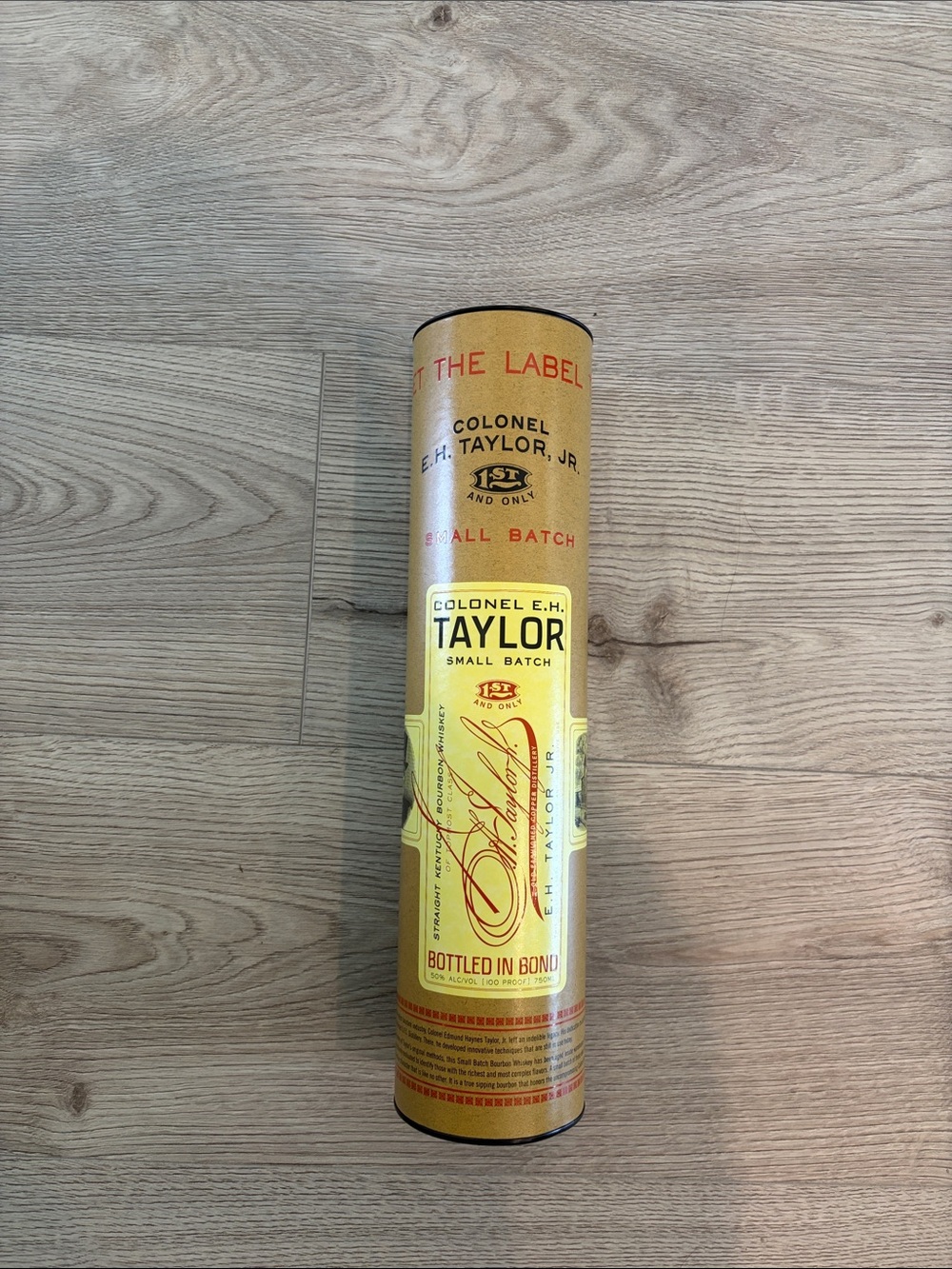E.H. Old Taylor bourbon canister